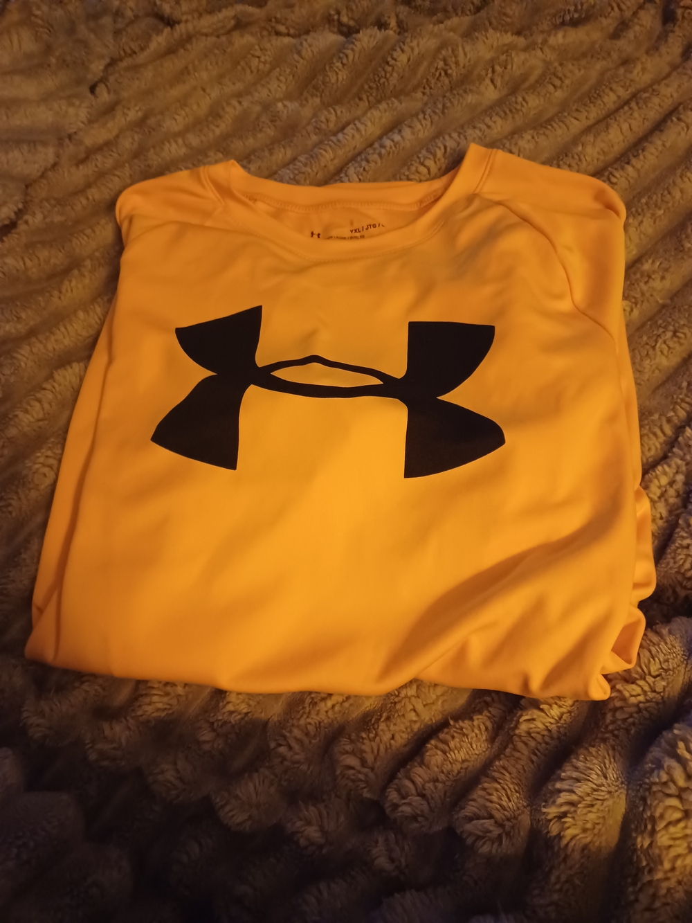 Under Armour Bright Orange Athletic Tee with Subtle Logo